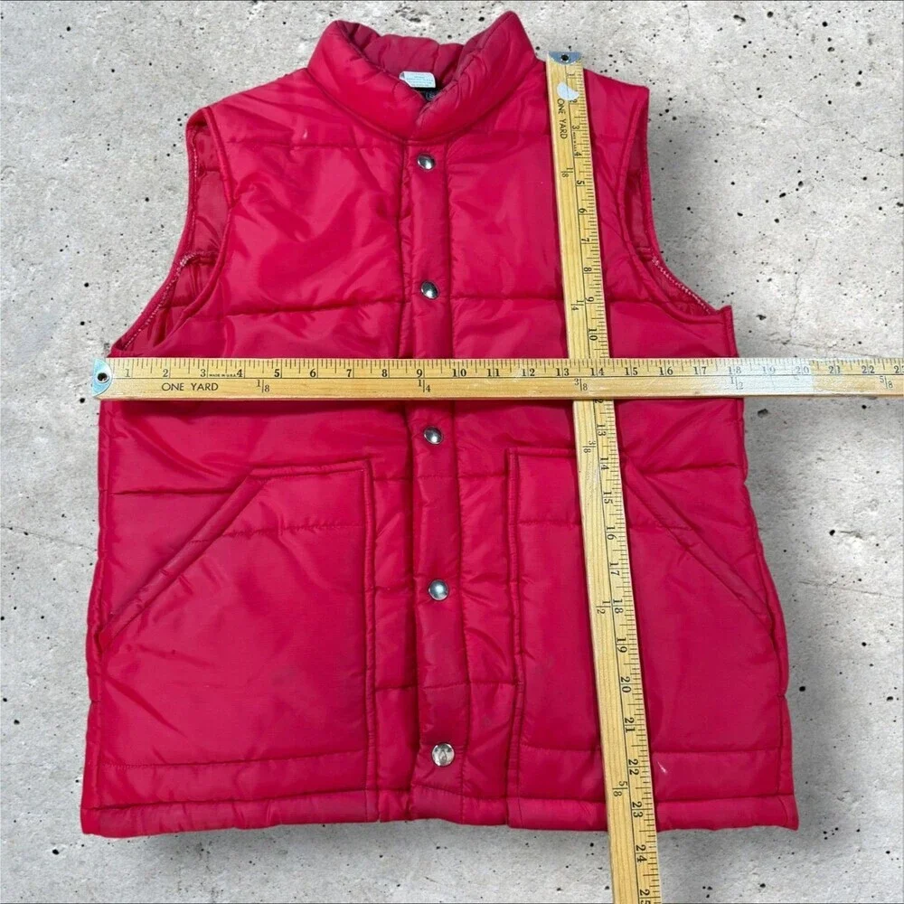 Vtg Swingster PolarGuard Puffer Vest Mens Small Red Nylon Snap Button USA